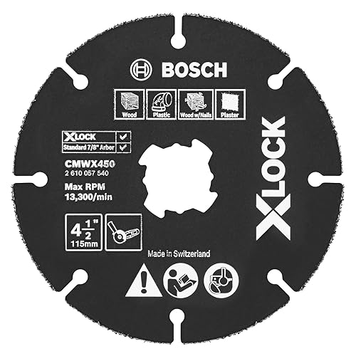 BOSCH CMWX450 - Ruedas múltiples de carburo X-LOCK de 4-12 pulgadas compatible con eje de 78 pulgadas para aplicaciones en corte de madera, madera