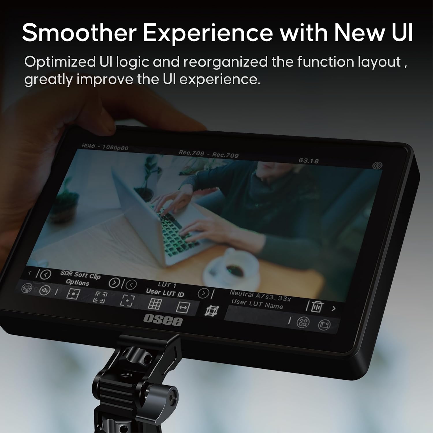 Osee G7 Pro 7’’ 3000Nits Camera Monitor, Touchscreen Camera Control HDR Field Monitor with 3G-SDI & 4K HDMI in/Out, Touch Focus Tracking for FX3/ A7 IV/EOS R5 II/EOS R8/ Z9/ Z6 III/ZV-E10M2