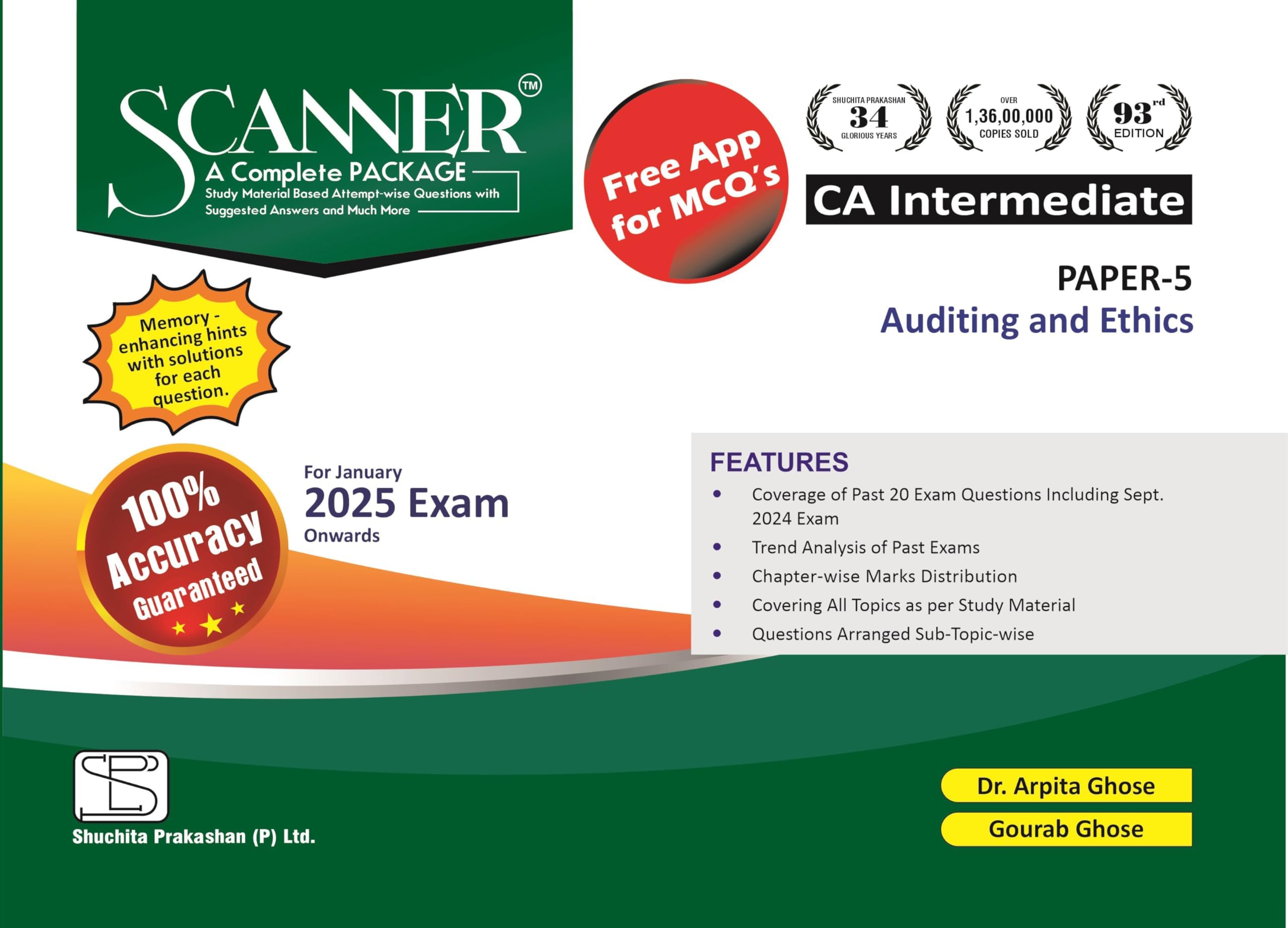 Auditing and Ethics (Paper 5 | CA Intermediate | Gr. II) Scanner - Including questions and solutions | Applicable for Jan 2025 Exam | Green Edition
