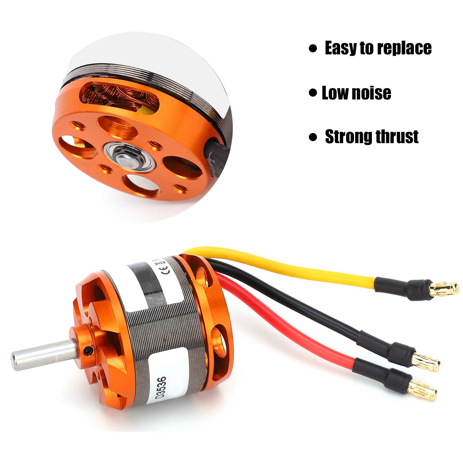Demeras RC Drone Motor D3536 Brushless Motor Accessorio di Ricambio per Aeroplano RC per Aeromobili RC Ad Ala Fissa(1450KV)