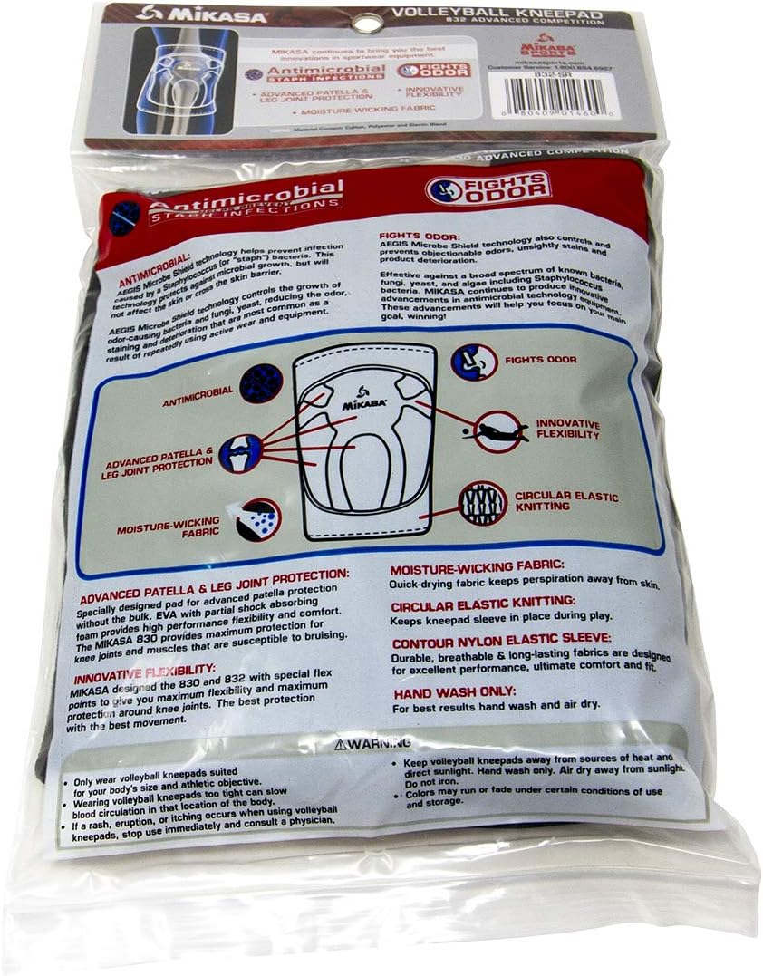 Mikasa 832SR Competition Antimicrobial Kneepad, Black : Volleyball Knee Pads : Sports & Outdoors