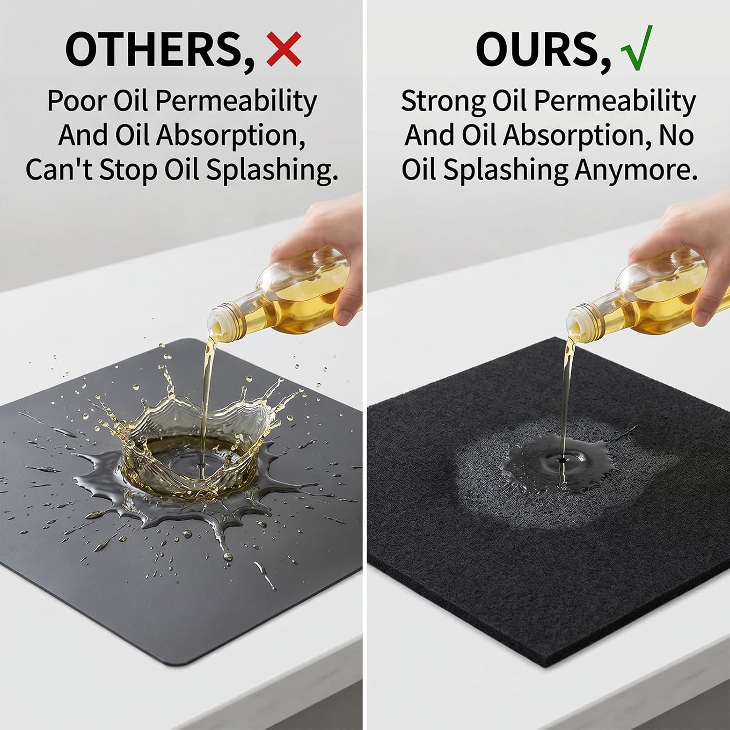 4 Pcs 22'' Oil Drain Splash Pad, No Splatter Pad Square Pads | Anti Splash Oil Change Mat for Car Changing Oil Transmission Drain Pan