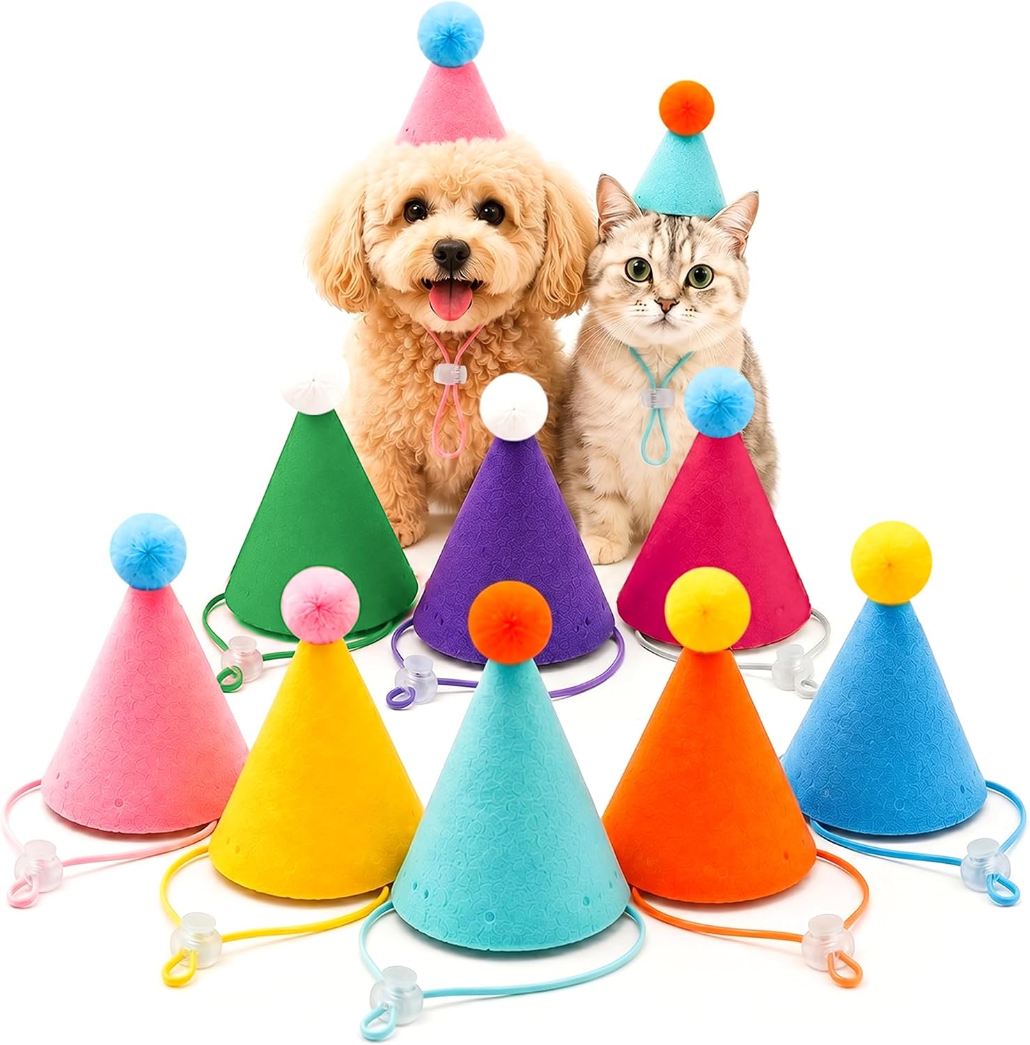 Mini Birthday Party Hats for Small Animals & Stuffed Pets