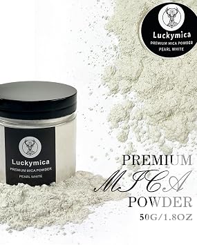 Mica Powder for Epoxy Resin, Premium Pearlescent Pigment Powder for Resin Art, Dye, Nail Polish, Paint, Candle Making, Soap Making, Bath Bombs, DIY Cosmetics - Pearl White (50g / 1.76oz)