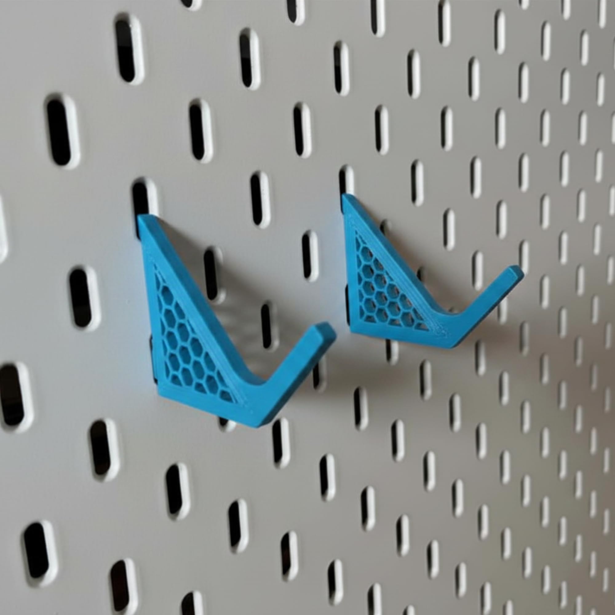 Smart Selections Universal Skadis Pegboard Controller Holder - Modular Wall Mount & Display Stand for PS5, PS4, Xbox Series X/S, N64 & Gameboy - Gaming Setup Accessory (4 PCS) (Blue)