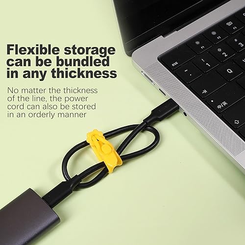 Miniatura 4 de CoguZed 30 bridas de silicona para cables, organizador de cables reutilizable, organizador de cables elásticos multiusos para agrupar y sujetar