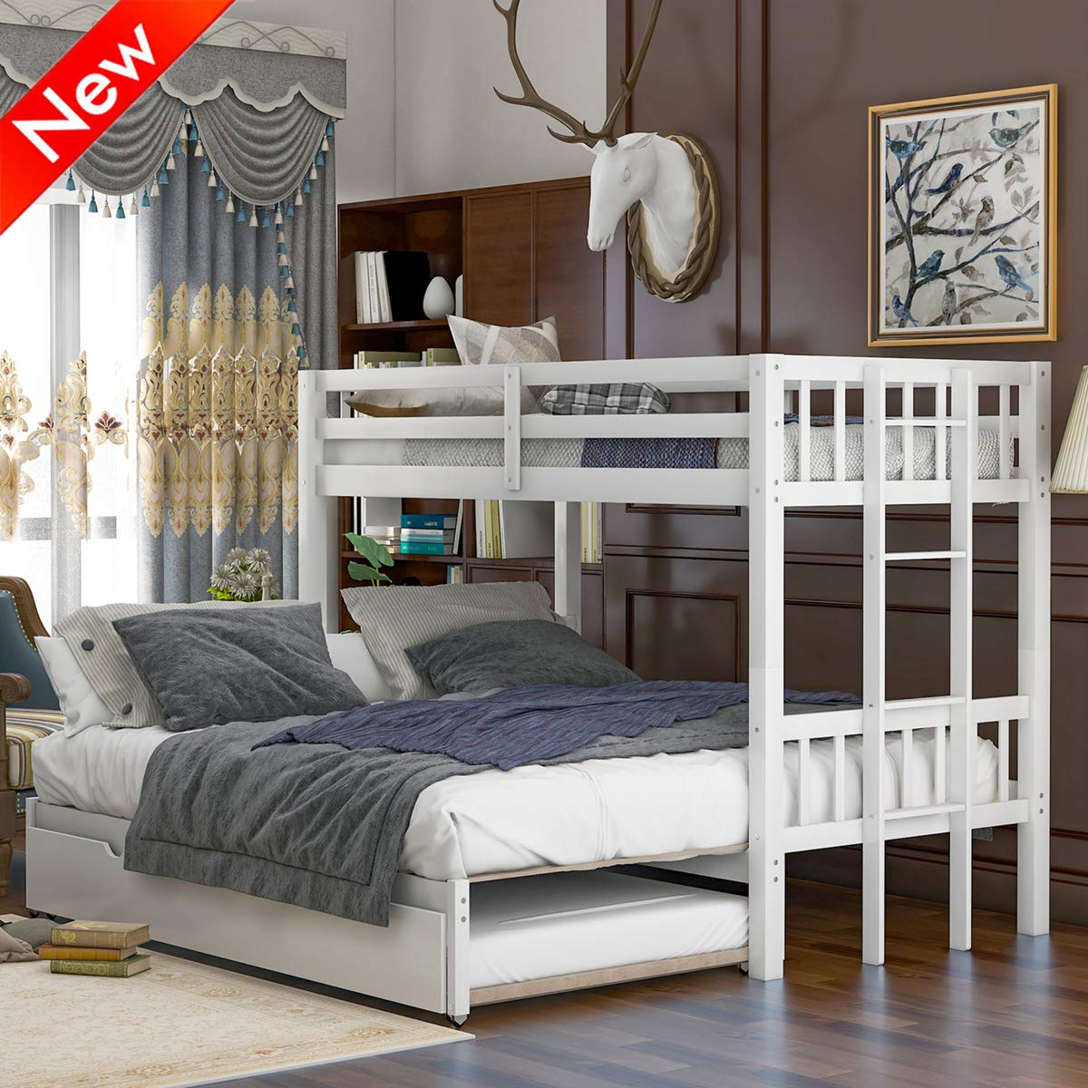 Buy DOONHEXS New Upgrade & Stronger Bunk Beds Twin Over Twin, PullOut