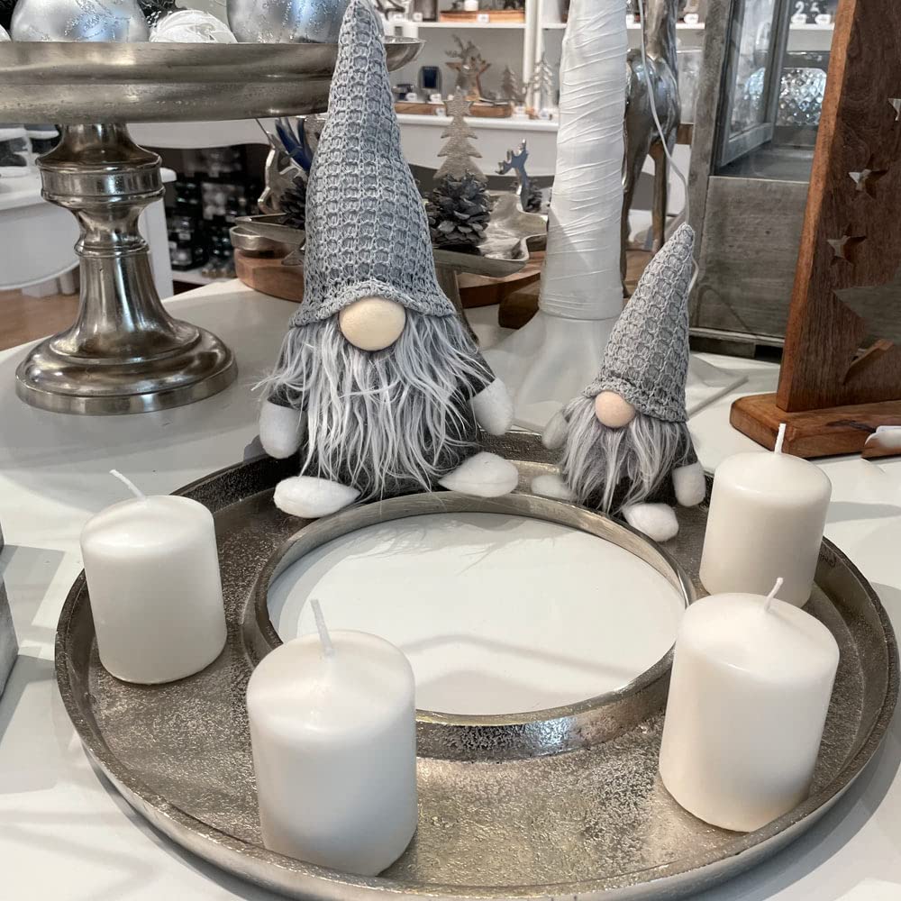 Riffelmacher Adventskranz Ringförmig Ø 40 cm | Silberfarben | 24131