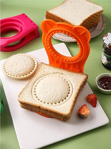 Miniatura 4 de Cortador de sándwiches y sellador para niños, sándwiches de bolsillo, sándwiches desoxidantes de bricolaje, ideal para sándwiches de desayuno,