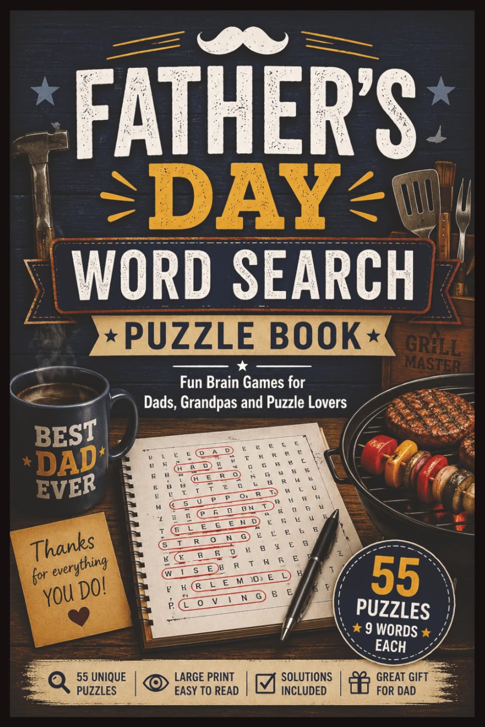 Father's Day Word Search Puzzle Book: Fun Brain Games for Dads, Grandpas and Puzzle Lovers