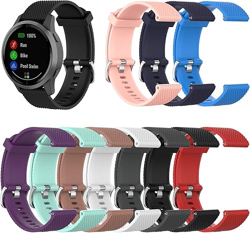 Vista 3 de Compatible con Garmin Vivoactive 4, correa de repuesto de silicona de liberación rápida de 0.866 in de ancho para Garmin Vivoactive 4/Garmin Venu