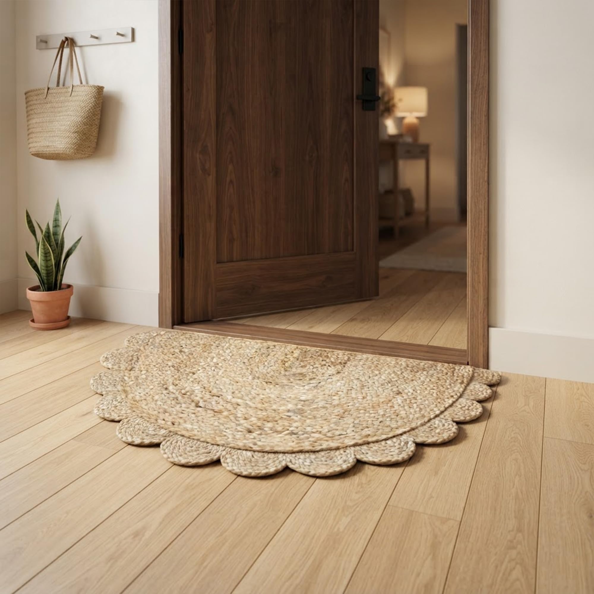 Encasa XO Round Braided Rug - Sage & Off White -16 Encasa XO Round Braided Rug - Sage & Off White -16