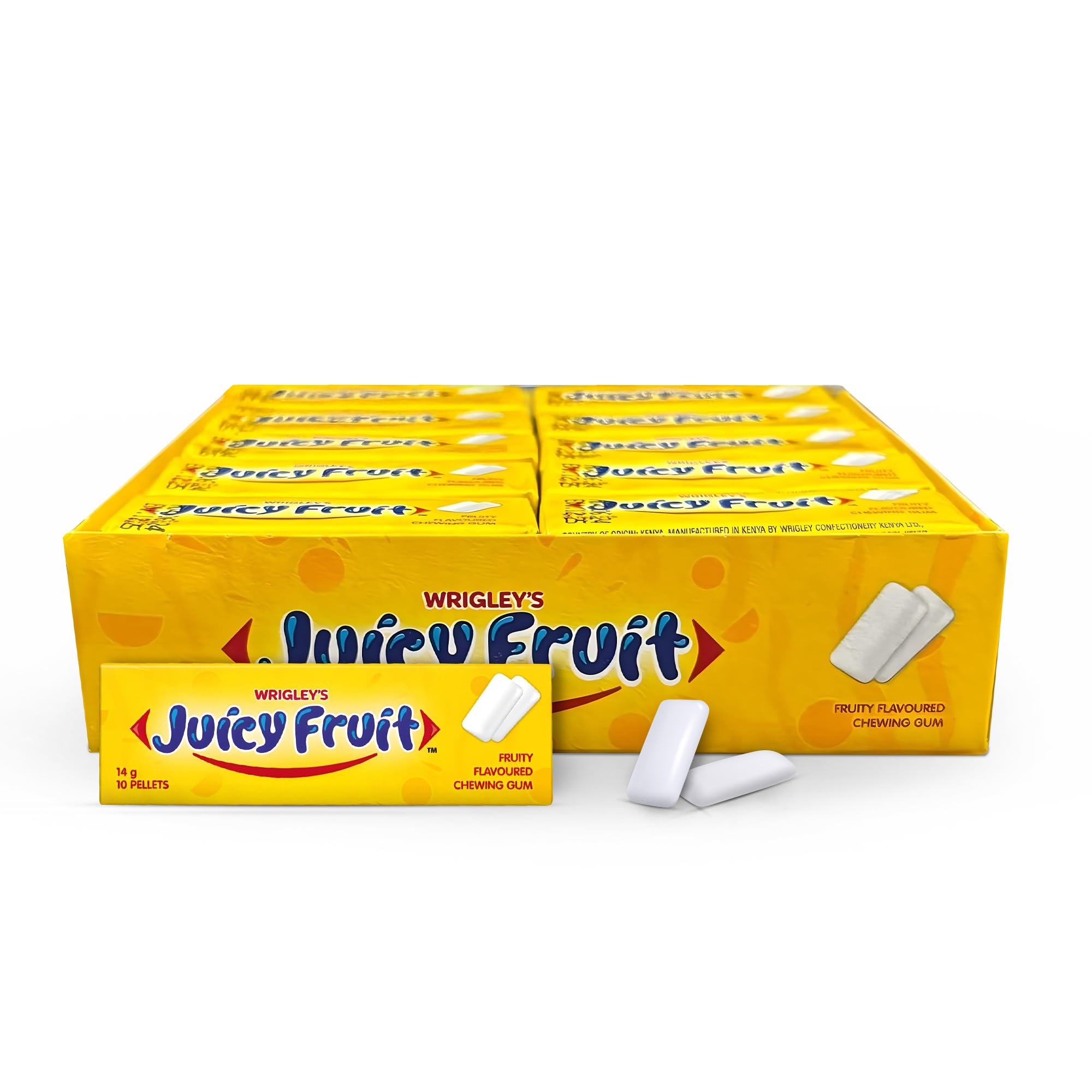 WRIGLEY'S JUICY FRUIT Chewing Gum Bulk Pack - 30 x 10 Pallets - 360g (Juicy Fruit Chewing Gum