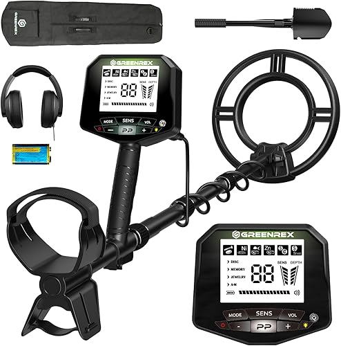 Metal Detector for Adults Professional, Waterproof Pinpoint, High Accuracy Gold and Silver Detection, Underwater and Beach Use, 10'' IP68 Coil, Bigger LCD, New Advanced DSP Chip, Black