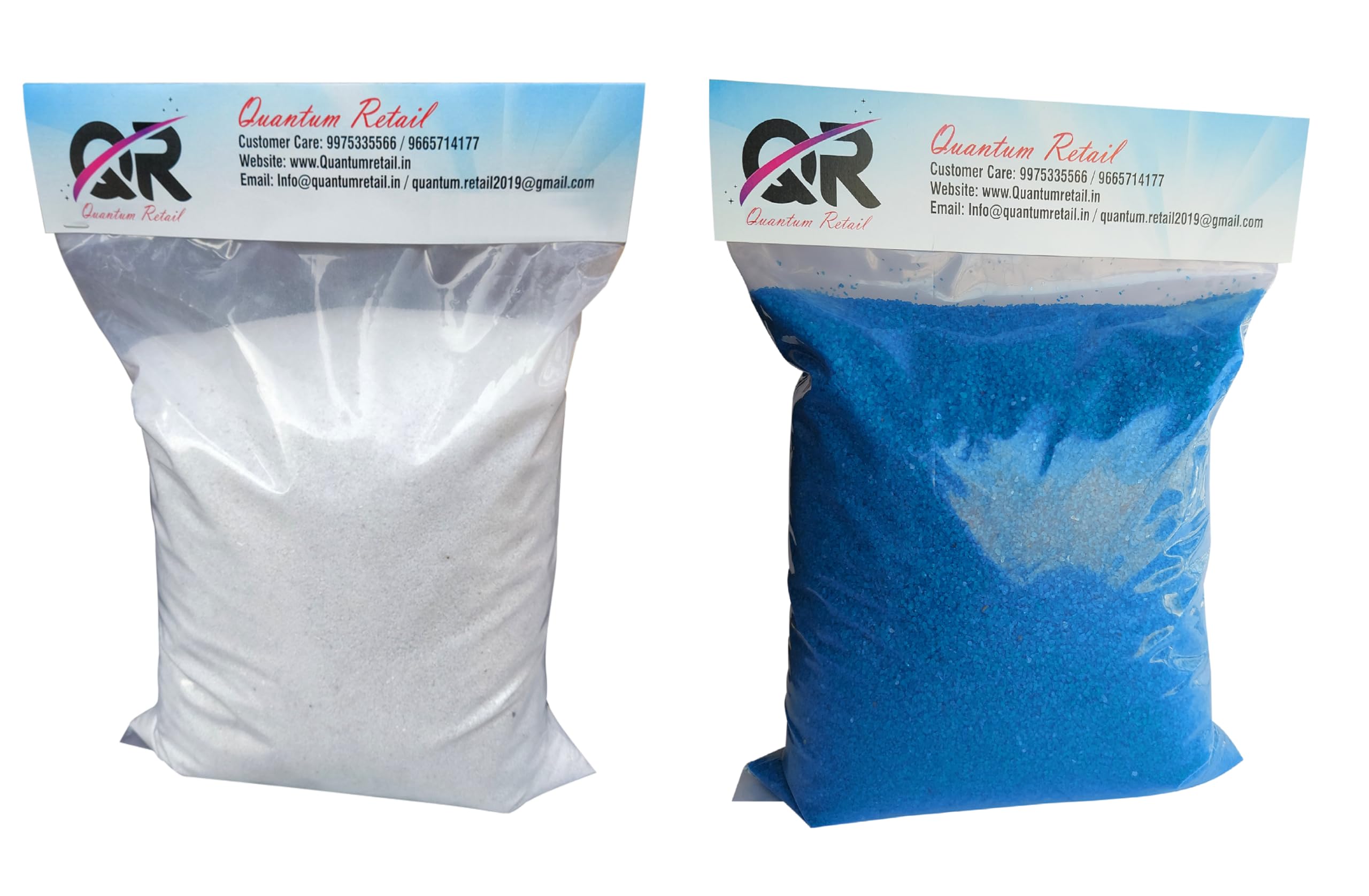 Quantum Retail Sugar Size Crystal/Quartz Silica Sand for Home and Garden Decor; Aquarium Substrate; Terrarium, Aquarium Decorative Sand (1 KG White Sand+ 1 KG Blue Sand) (B08R74RTWC) Amazon Price History, Amazon Price Tracker