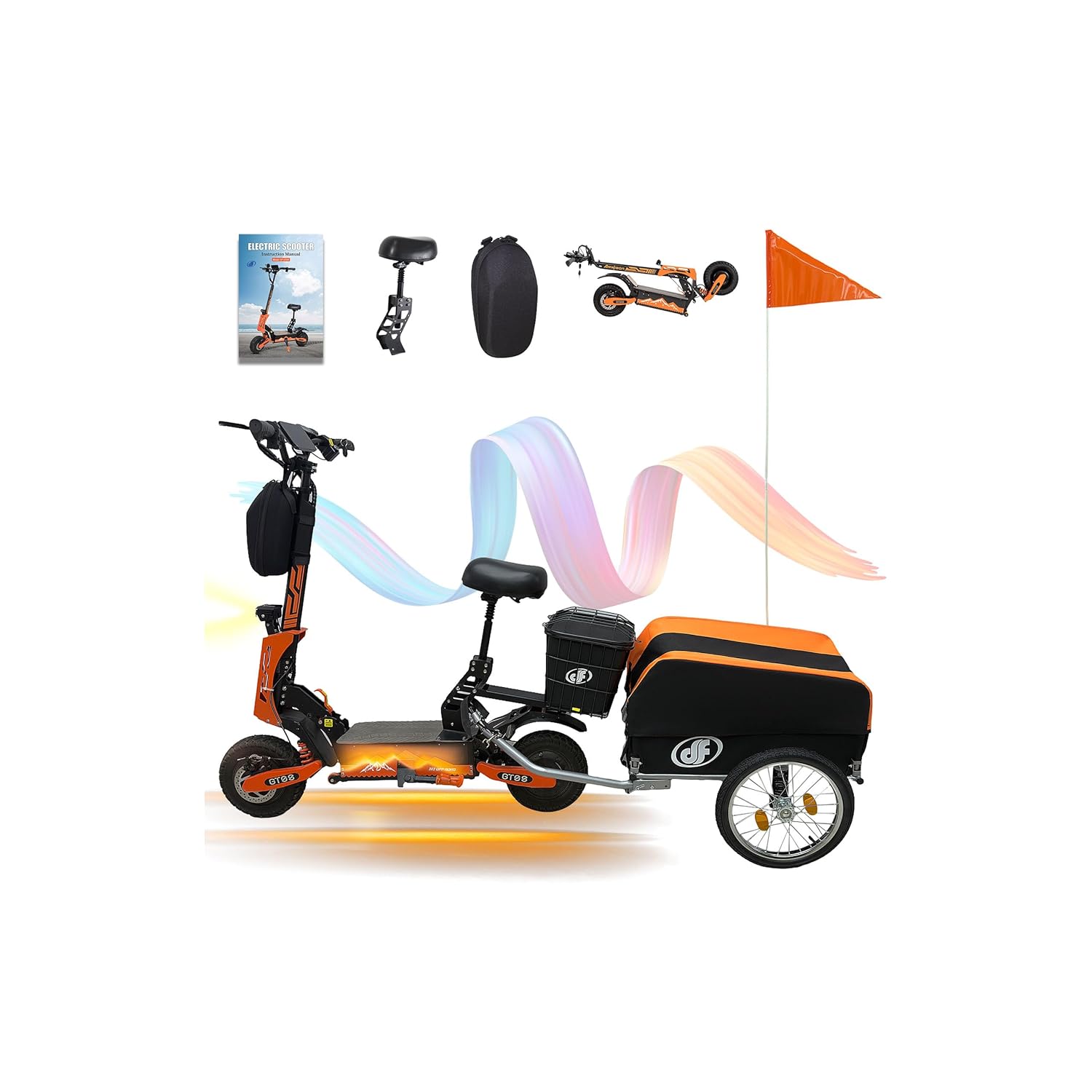 DOF 60V 27AH Electric Scooter for Adults 5600W Dual Motor Commuter with 50MPH Speed 40 Miles Range 11
