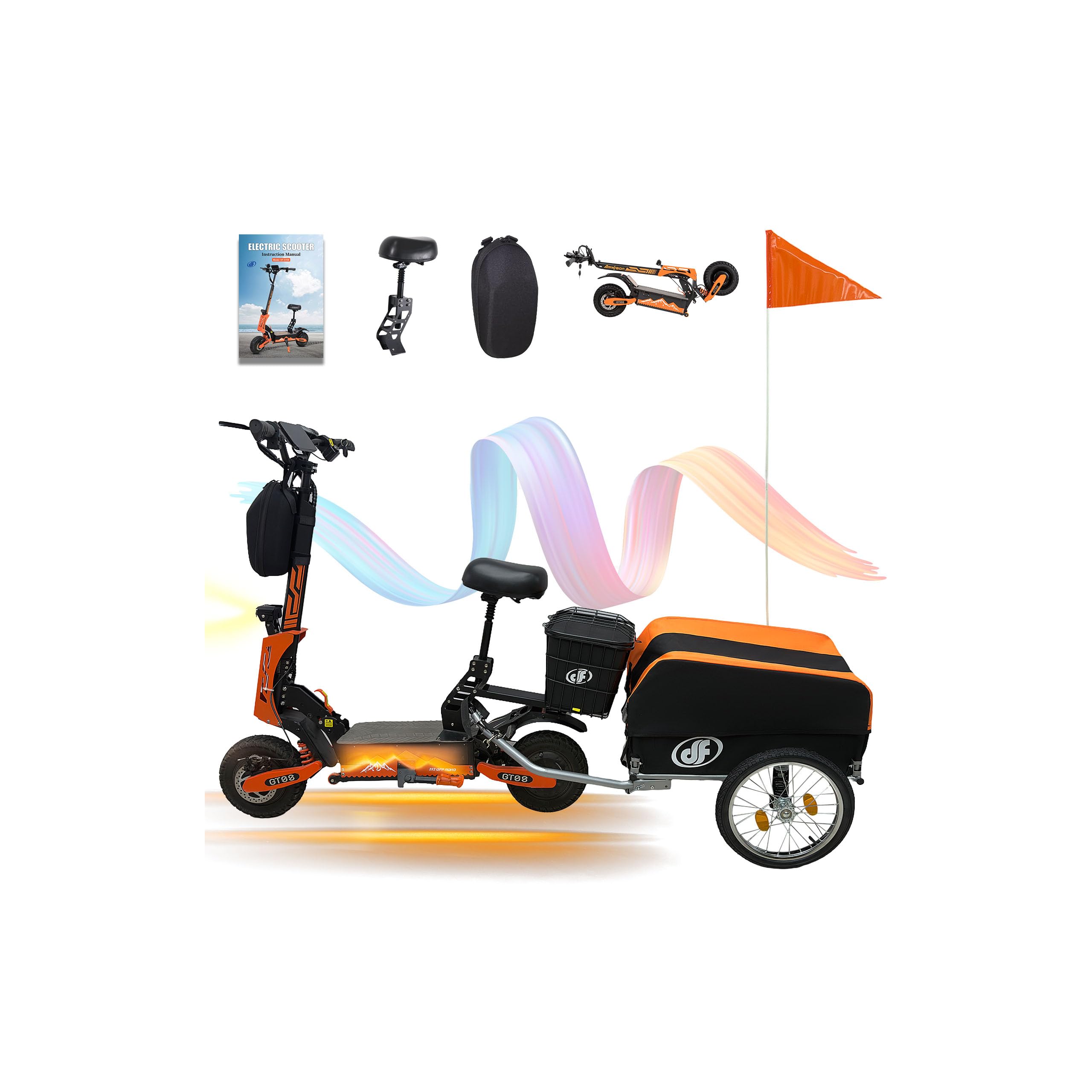 DOF 60V 27AH Electric Scooter for Adults 5600W Dual Motor Commuter with 50MPH Speed 40 Miles Range 11