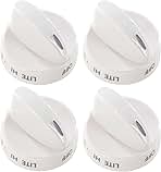 316442512 Stove Knob White Gas Oven Range Control Assembly Compatible with Frigidaire, Kenmore, Sears Burner (4PACK)