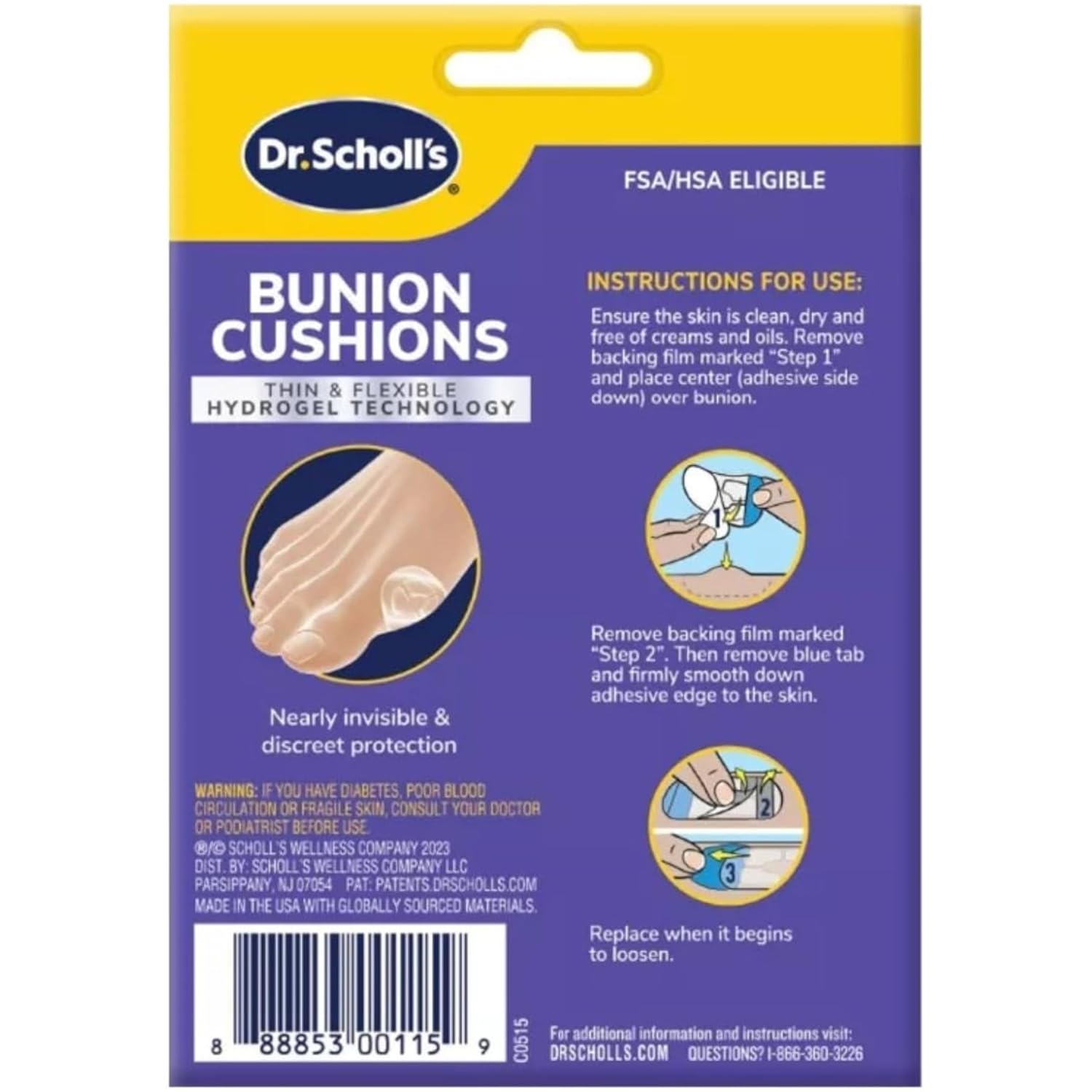 Dr. Scholl's Bunion Cushions - 5 Each, Pack of 4