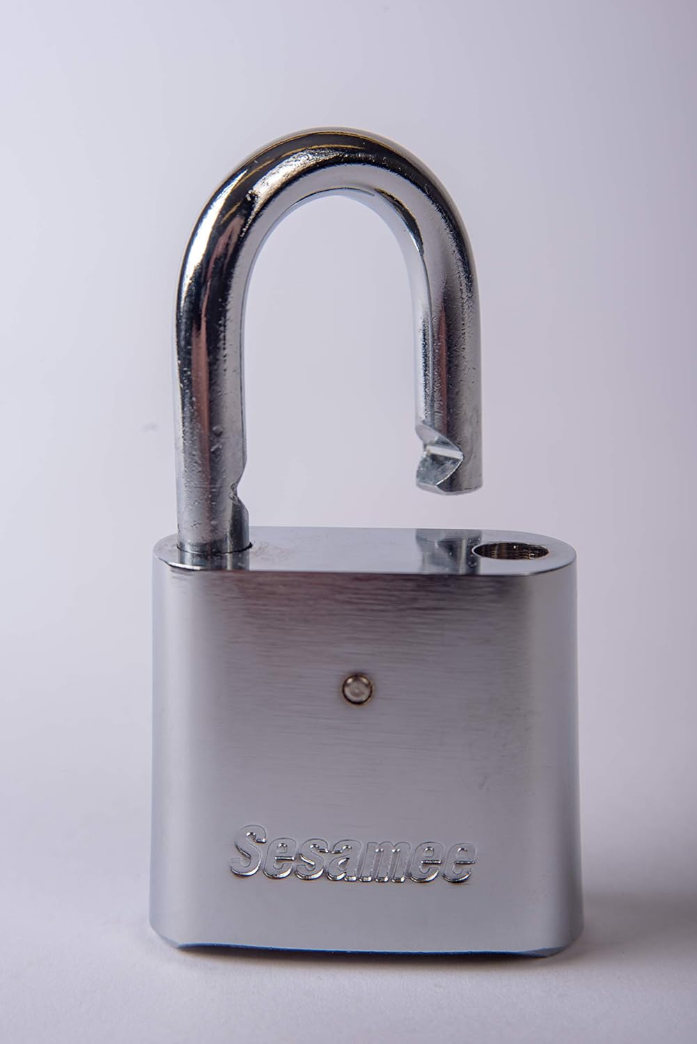 Sesamee KCR0436 4 Dial Bottom Resettable Combination Chrome Plated Padlock with 1-Inch Hardened Steel Shackle and 10000 Potential Combinations