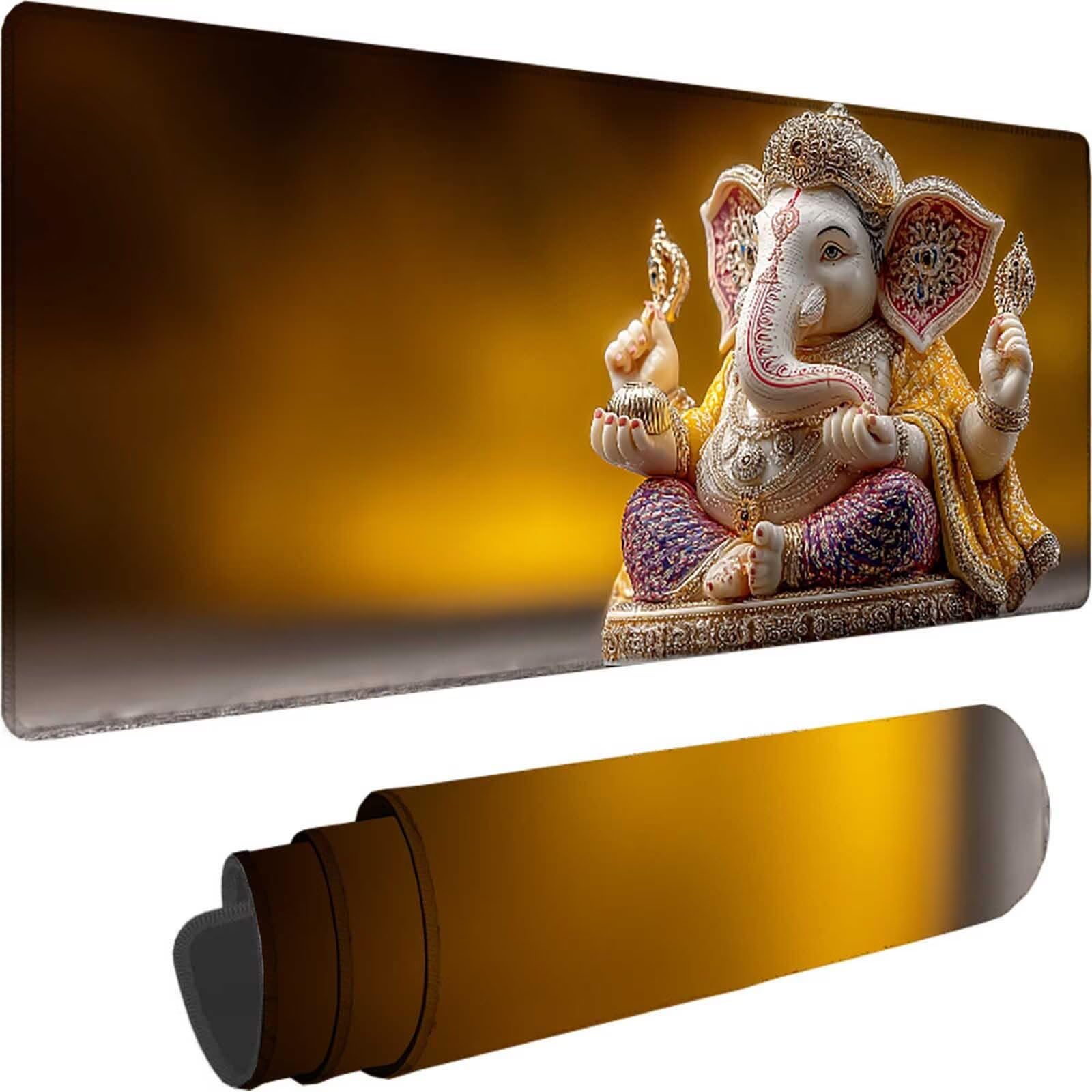 Podkładka pod mysz XXL 1200 x 600 x 3 mm, żółta podkładka pod mysz do gier słoń ochraniacz na biurko z szytymi krawędziami, podkładka pod mysz do gier poprawia dokładność i szybkość dla graczy l-7767