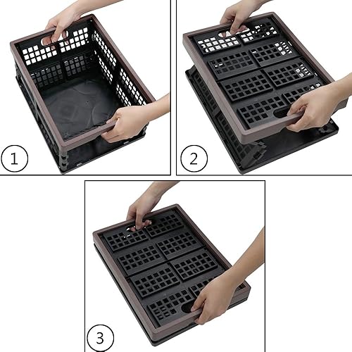 Miniatura 3 de Nicesh Paquete de 2 cajas de almacenamiento plegables de plástico, cestas de almacenamiento plegables de 15 L