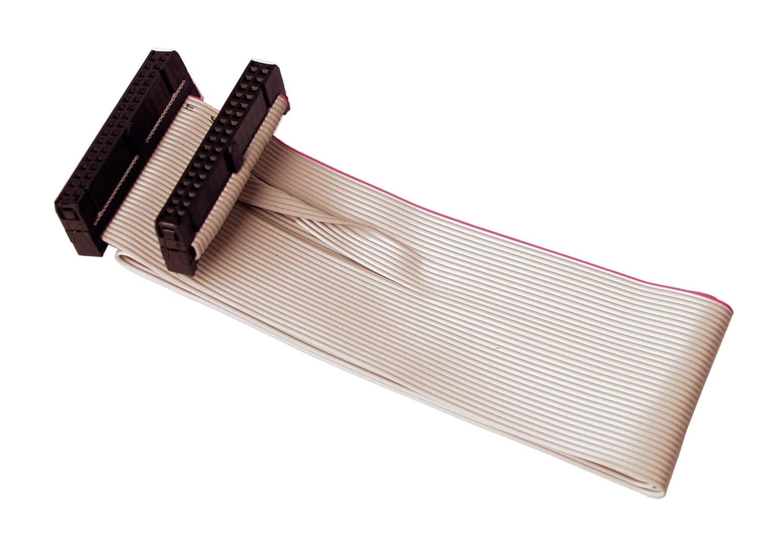 CAB-FDDS19-2PK 19 inch Universal 34 pin Floppy Drive Ribbon Cable for 3.5 inch Floppy Disk Drive. (2) 34 Pin 2.54mm Pitch Female Connectors. (2 Pack Version)