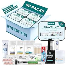 Travel Essentials Hygiene Kit Premium TSA Approved 50 Pack.