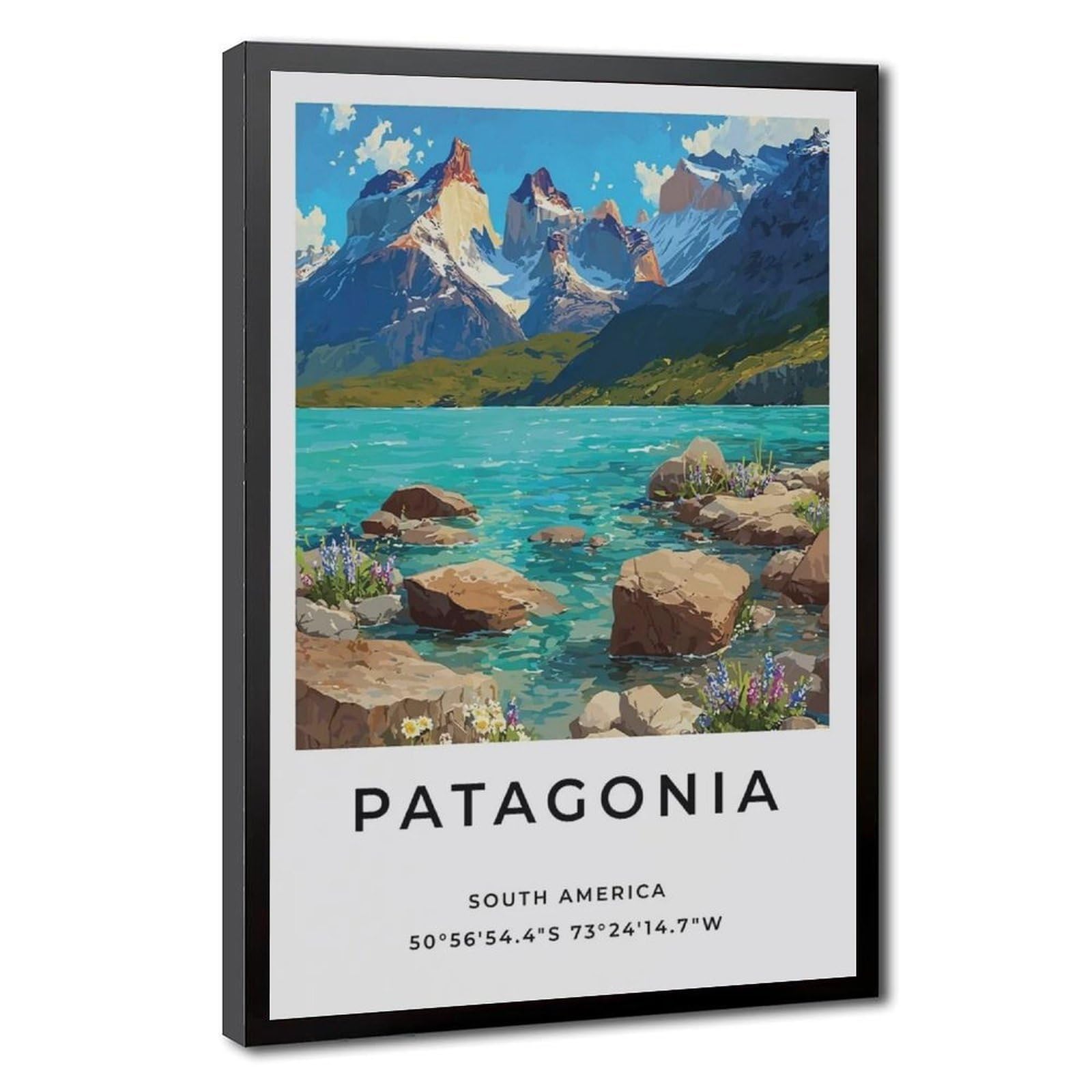 Lxwnze Pink Patagonia Art Chile Torres Del Paine National Park Trave（46） Canvas Poster Wall Art Decor Print Picture Paintings For Living Room Bedroom Decoration 20" L X 30" W