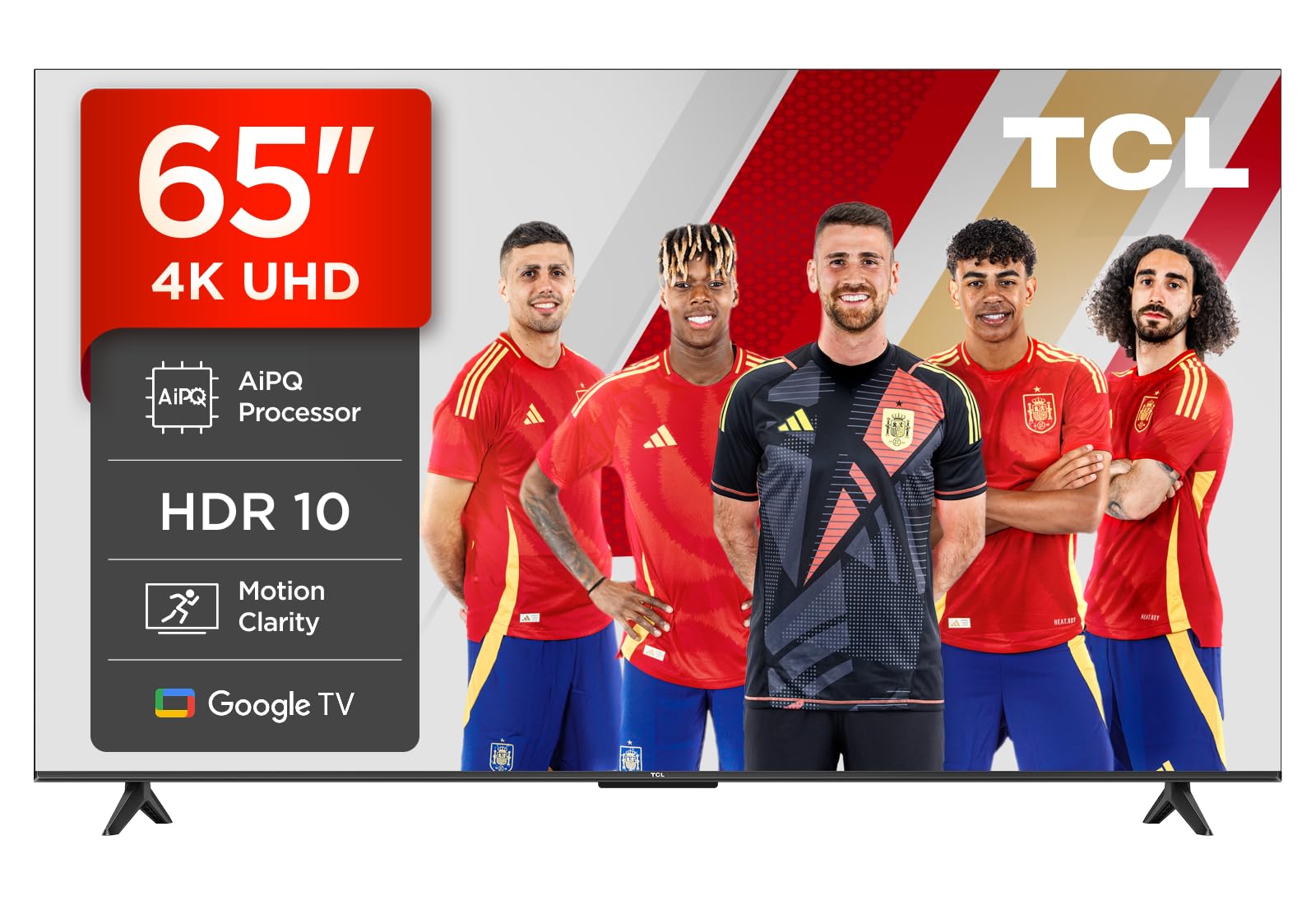 TCL 65V6C 65 Inch 4K Smart LED TV, HDR, Google TV, Dolby Audio, Alexa and Google Assistant, Chromecast Built-in, Motion Clarity