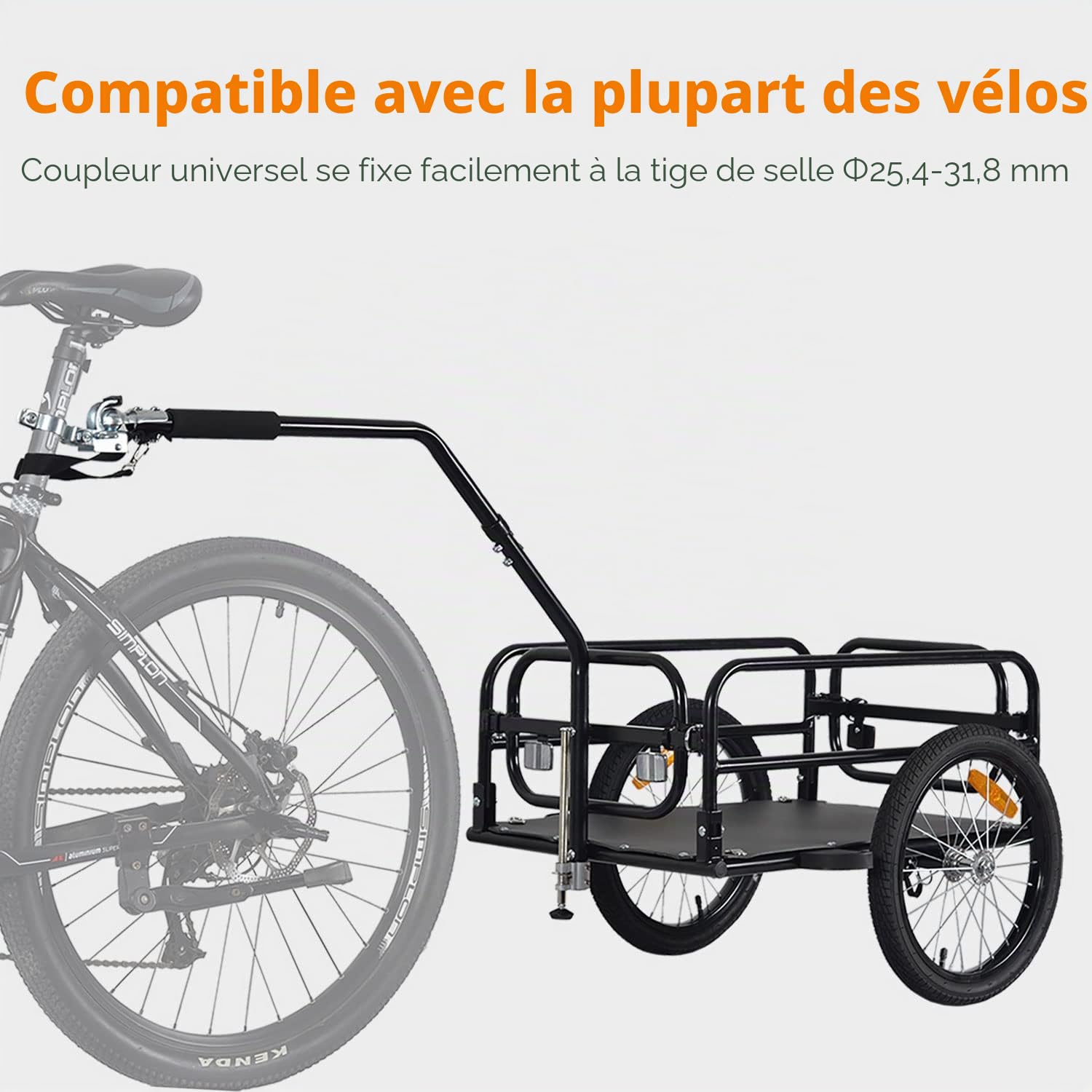 Tiggo City Porter Remorque de vélo pliable 2 en 1 transporteur