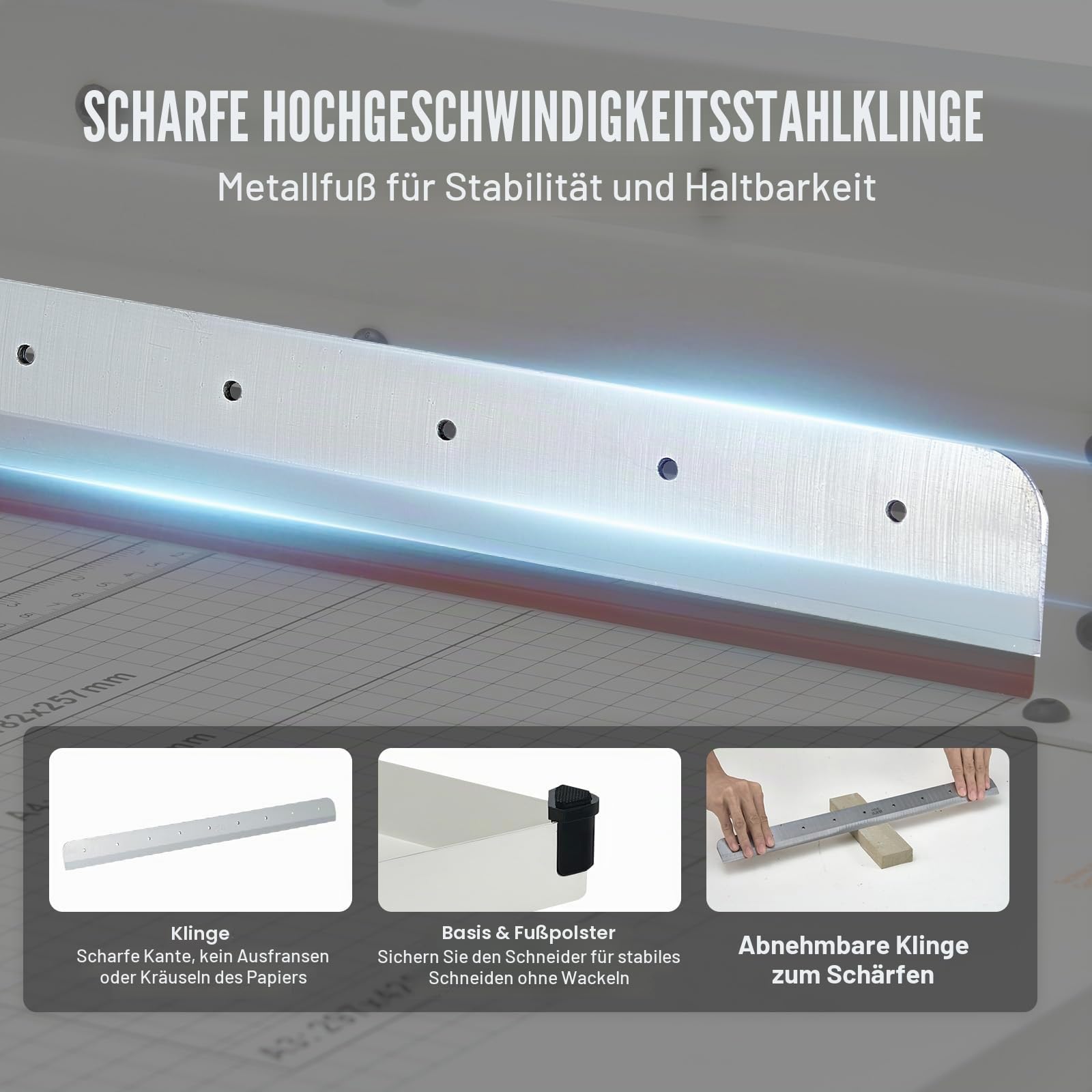 VEVOR Papierschneider manuelle Schneidemaschine (bis A3 Papier, 400 Blatt Kapazität), Papierschneidemaschine Hebelschneider, Guillotine-Schere für Papier höchste Präzision Büro Zuhause Schule