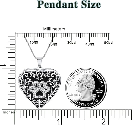 Miniatura 10 de Fanery sue Collar con medallón personalizado para mascotas para mujeres y hombres, collar personalizado con medallón de corazón con estampado de