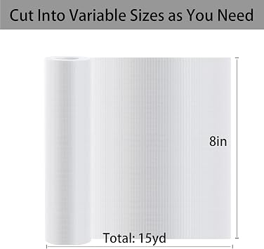 Water Soluble Stabilizer for Embroidery Topping Film (8 in x 15 yd Roll), Seneme 35um Clear Embroidery Stabilizers - Wash Away Embroidery Stabilizer for Machine Embroidery Stabilizer and Hand Sewing