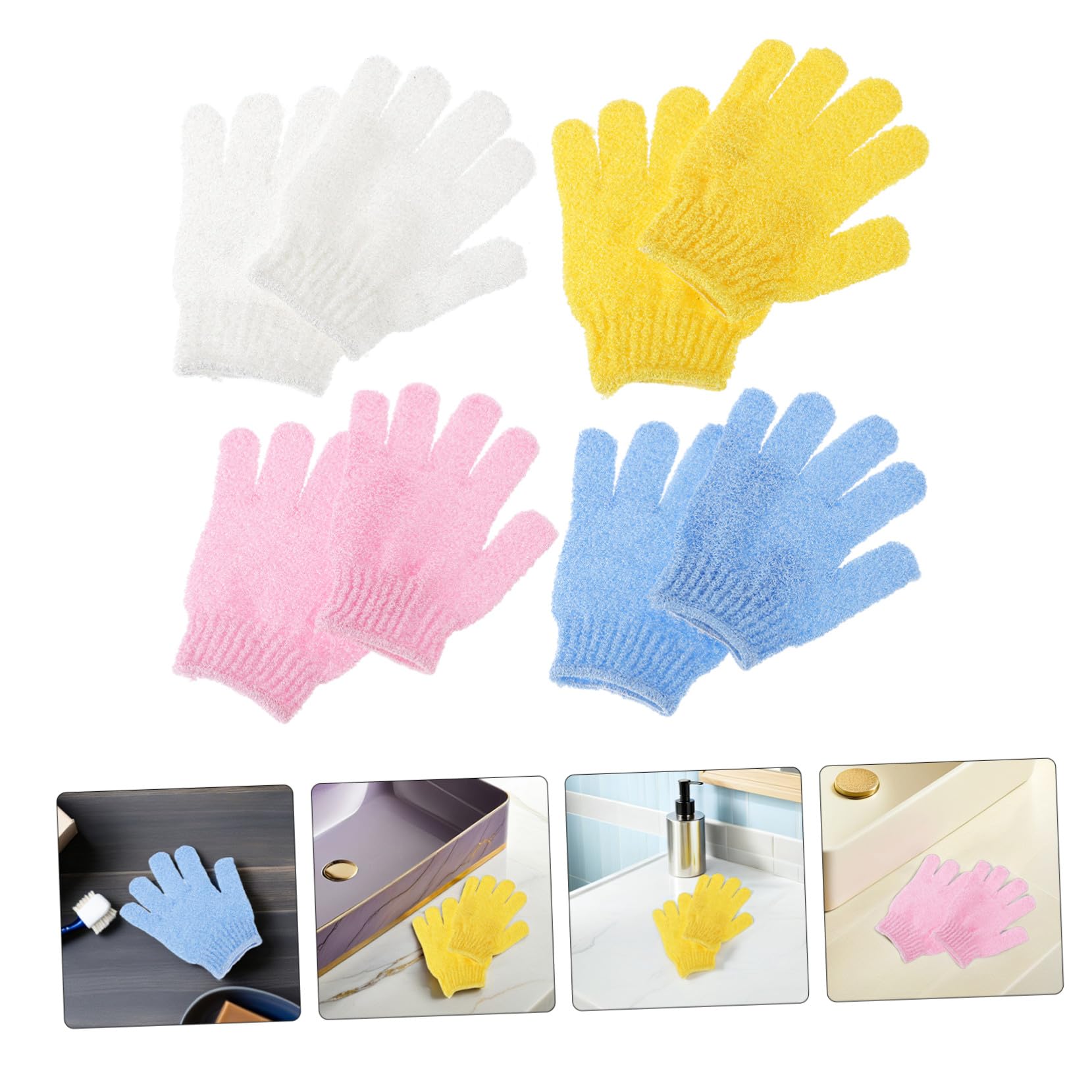 16 Paia Guanti Esfolianti da Doccia in Nylon Guanti Scrub Corpo per Uomo e Donna Esfolianti per Uso Quotidiano Corpo