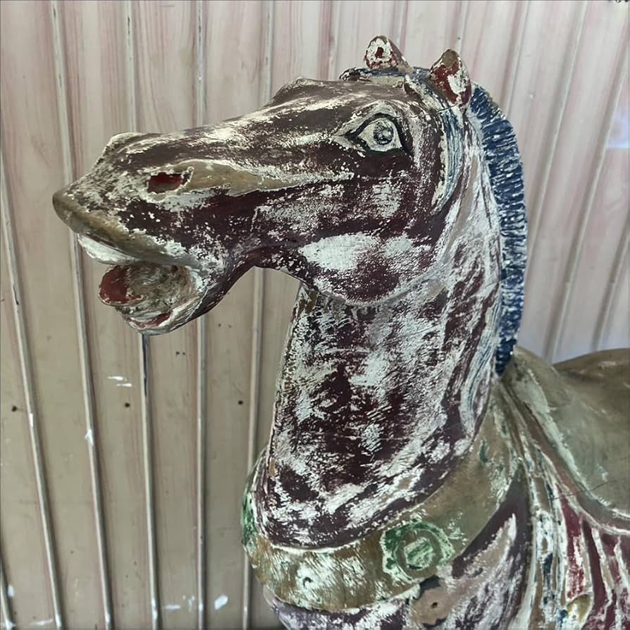 レトロ、アンティーク 木彫りの馬 オブジェインテリア ykn-sutoa_ykn1055