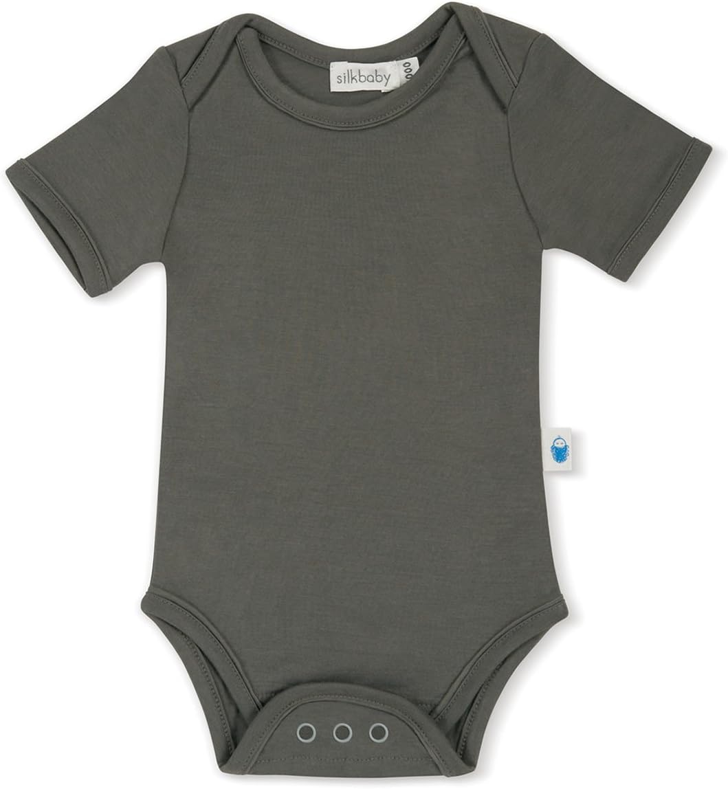 Silkbaby Short Sleeve Bodysuit-Khaki-0
