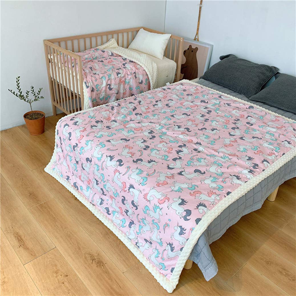 Engrosamiento del Bebé Recién Nacido para Consolar la Manta, TDAH Aplacar la Manta de la Cama Otoño e Invierno Kindergarten Comfort Sleepy Animals Design (Unicornio, 150x200 cm, 1,5 kg)