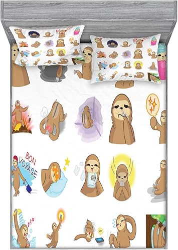 Miniatura 104 de Ambesonne Juego de sábanas bajeras y fundas de almohada de los años 90, patrón geométrico en estilo retro, formas redondas de triángulo de media