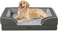 Vista 39 de Camas ortopédicas para perros de tamaño grande, cama grande de espuma viscoelástica impermeable para mascotas con lados de 36 x 27 pulgadas