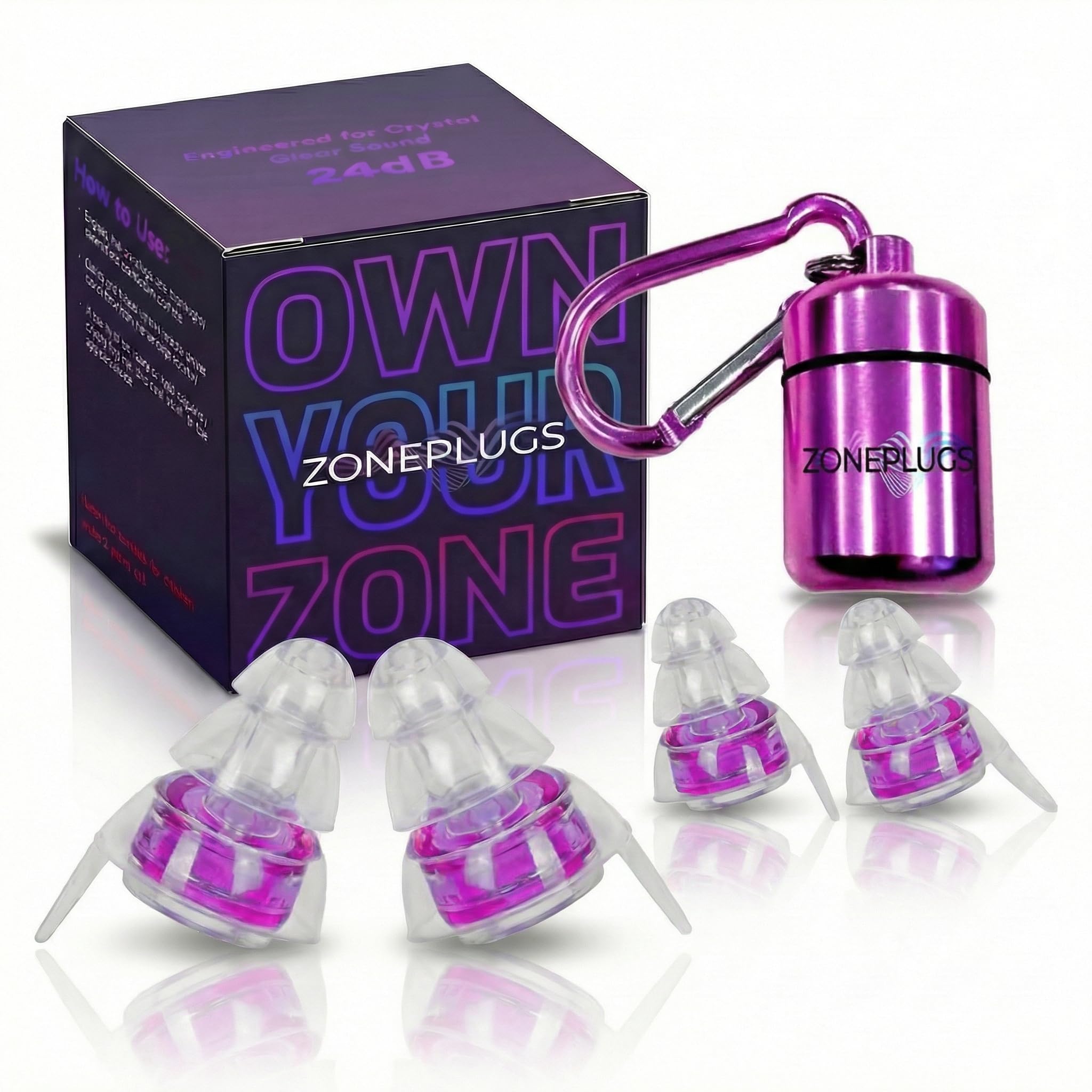 Tapones para los oídos de alta fidelidad, reutilizables, reducción de ruido, protección auditiva, con funda de transporte para conciertos, festivales, raves, músicos, música en vivo, eventos