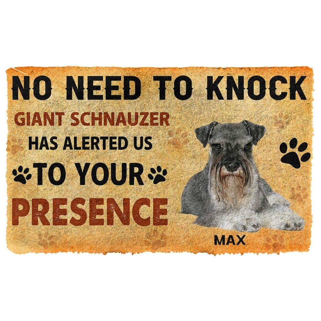NA Felpudo Entrada casa Felpudo con Nombre Personalizado para Perro Schnauzer Gigante No Hay Necesidad de golpearlo Decoracion Hogar Regalos
