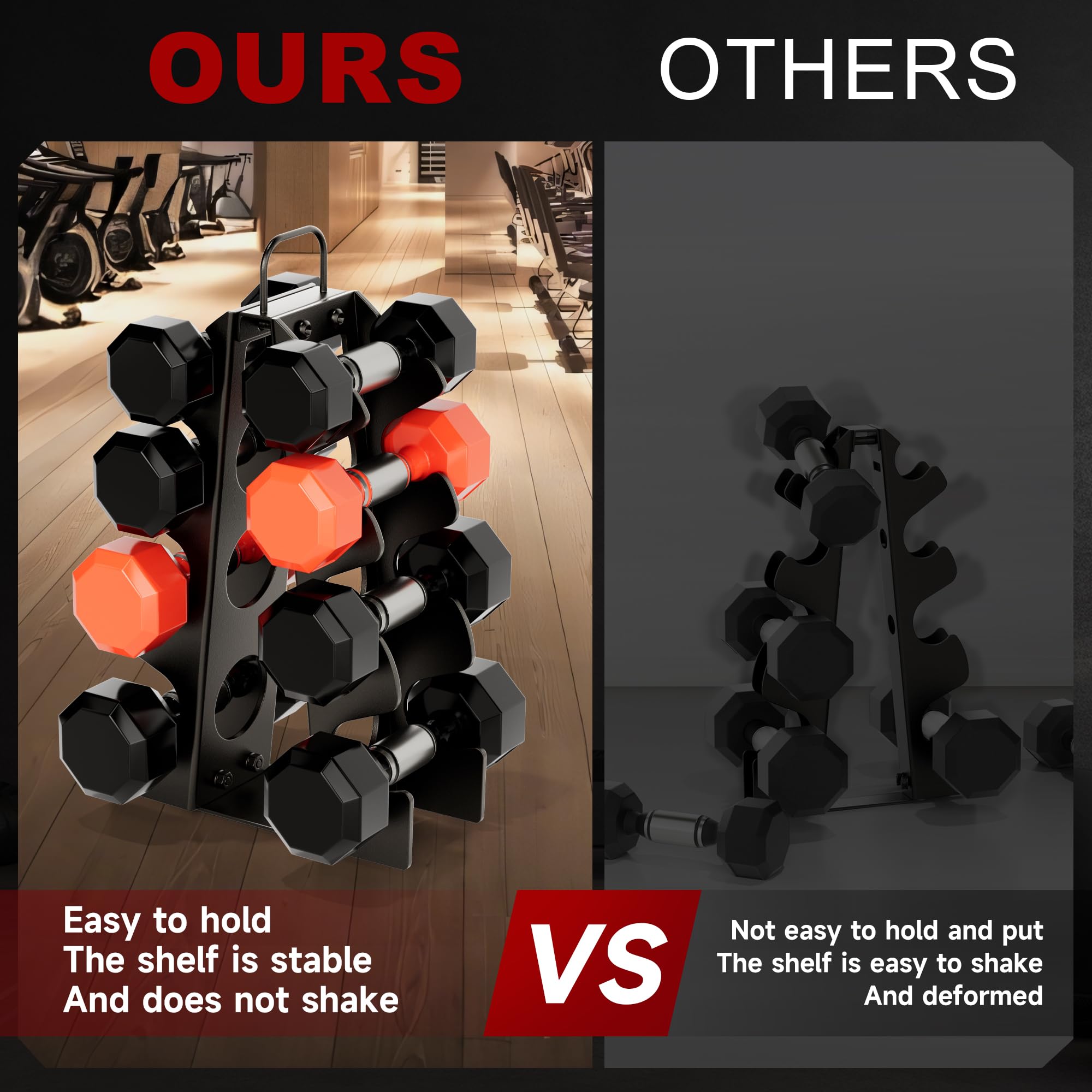 Dumbbells Set Women 4-Tier Dumbbell Weight Stand - A-Frame Storage Rack For Home Gym (Dumbbells Not Included) Dumbell Rack - View #10