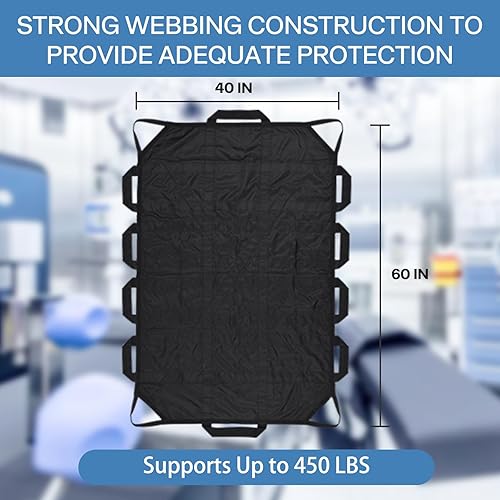 Miniatura 2 de Puholo Almohadilla de cama de posicionamiento de 60 x 40 pulgadas con asas, impermeable, lavable, para cama de hospital, pacientes, almohadilla de