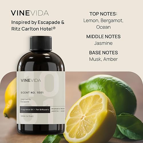 Vista 2 de VINEVIDA Aceite difusor de fragancia para hotel, aroma de 5 estrellas para el hogar, aceite difusor de aire frío, aceite esencial n. 1001 inspirado