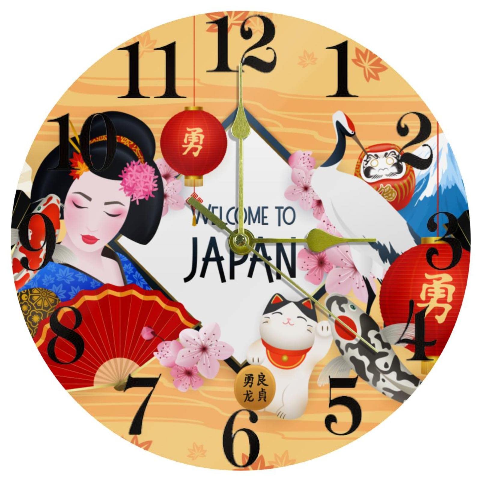 Horloge murale japonaise silencieuse pour chambre en finir avec le tic-tac