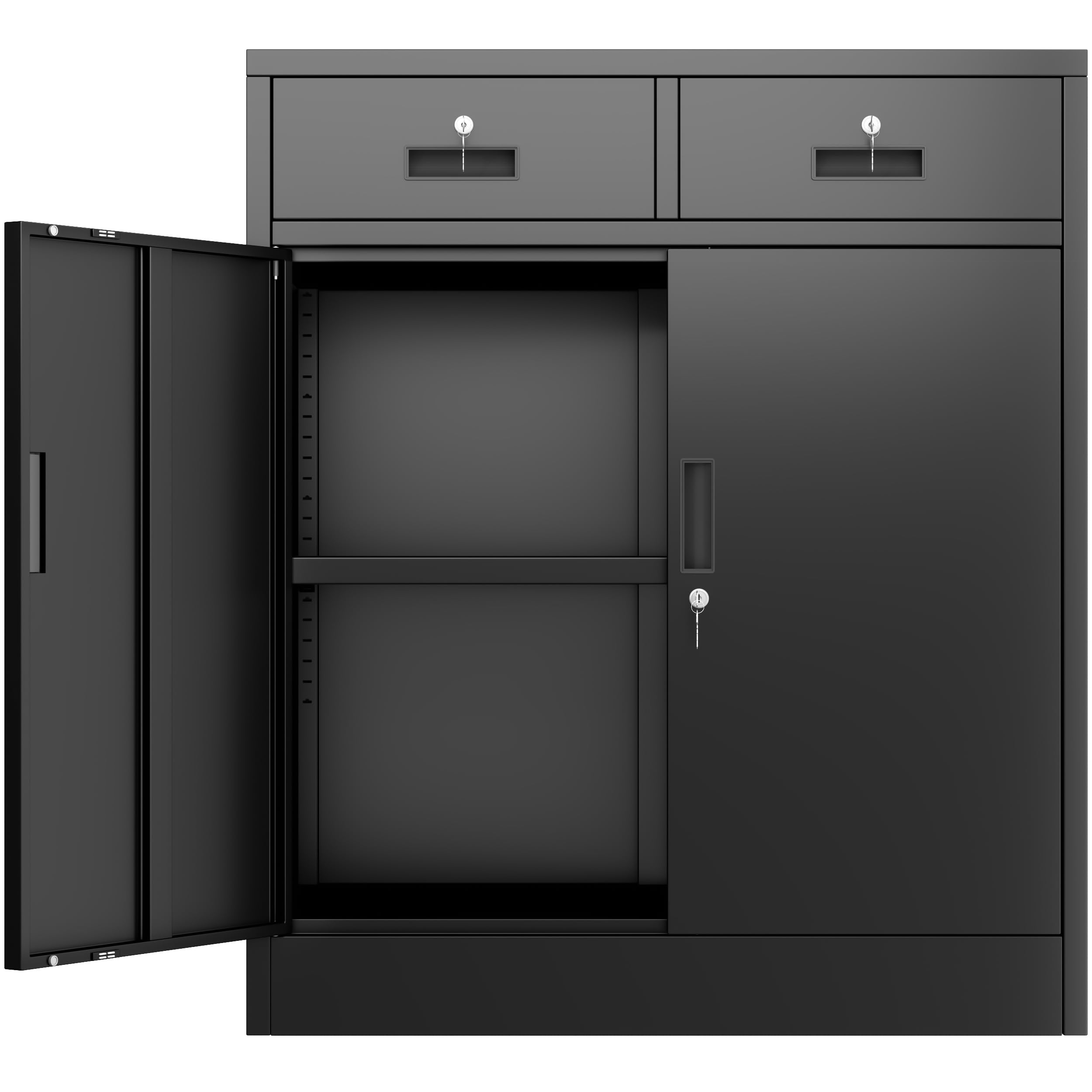 BESFUR 36 inch Locking Storage Cabinet with Drawers