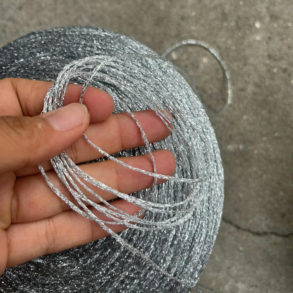 Filato Glitterato da 500 g, Filato Metallizzato Cavo in Seta Color Oro Lucido, Filato Spesso per Uncinetto, Filato per Maglieria, Cucito, Filo per Uncinetto