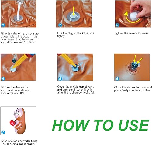 Miniatura 4 de 48 in Punching Bag for Kids, Free Standing Inflatable Dummy, Inflatable Punching Bag, De-Stress Boxing Bag for Kid