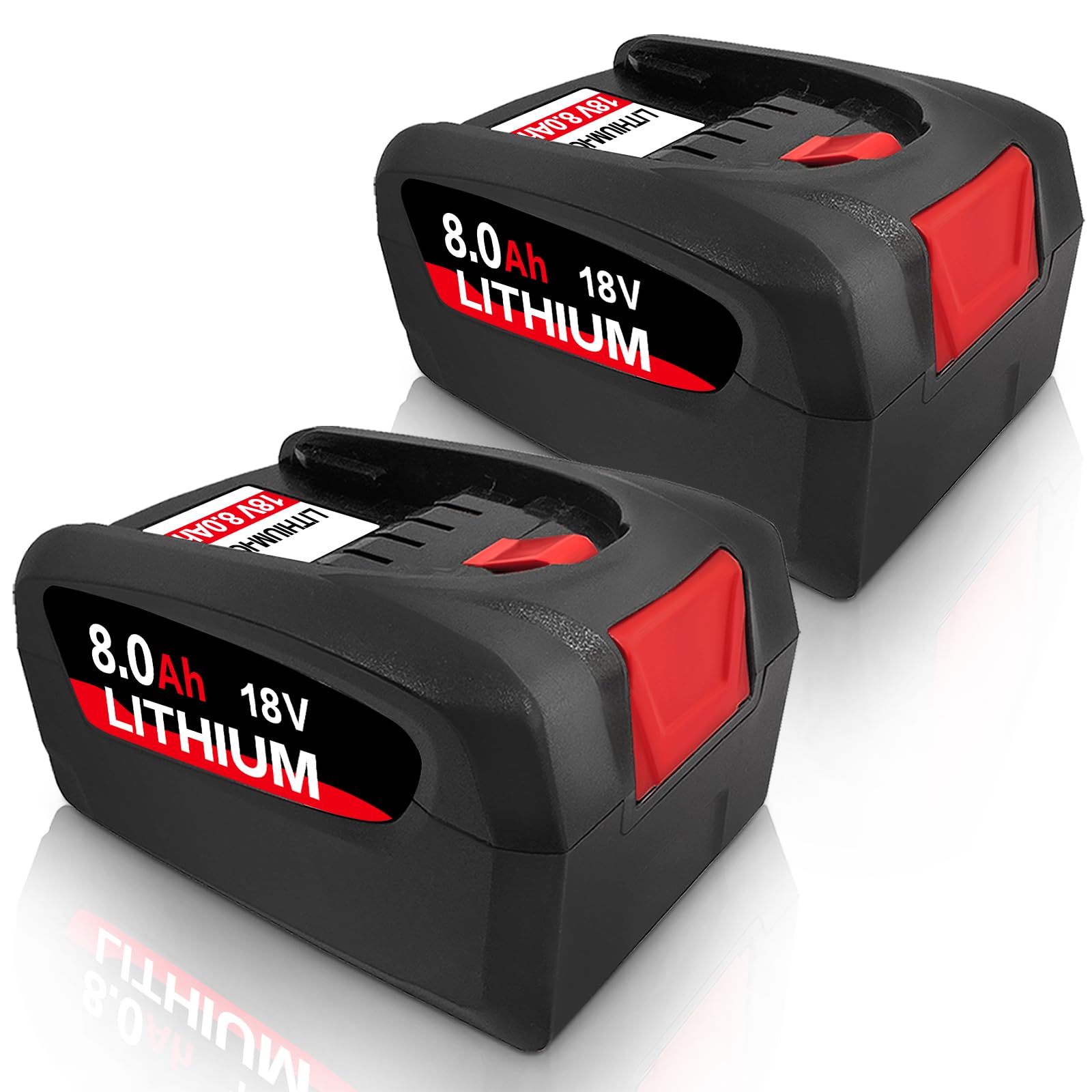 2 Stück 8000mAh Ersatzakku für Bosch akku 18V PBA,Kompatibel mit 18V Green Werkzeugen Haus und Garden18V System, Ersatz für Gardena18V (8.0-2 Packs)